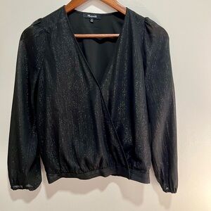 MADEWELL - Shimmer Lyric Wrap Top, Size XS